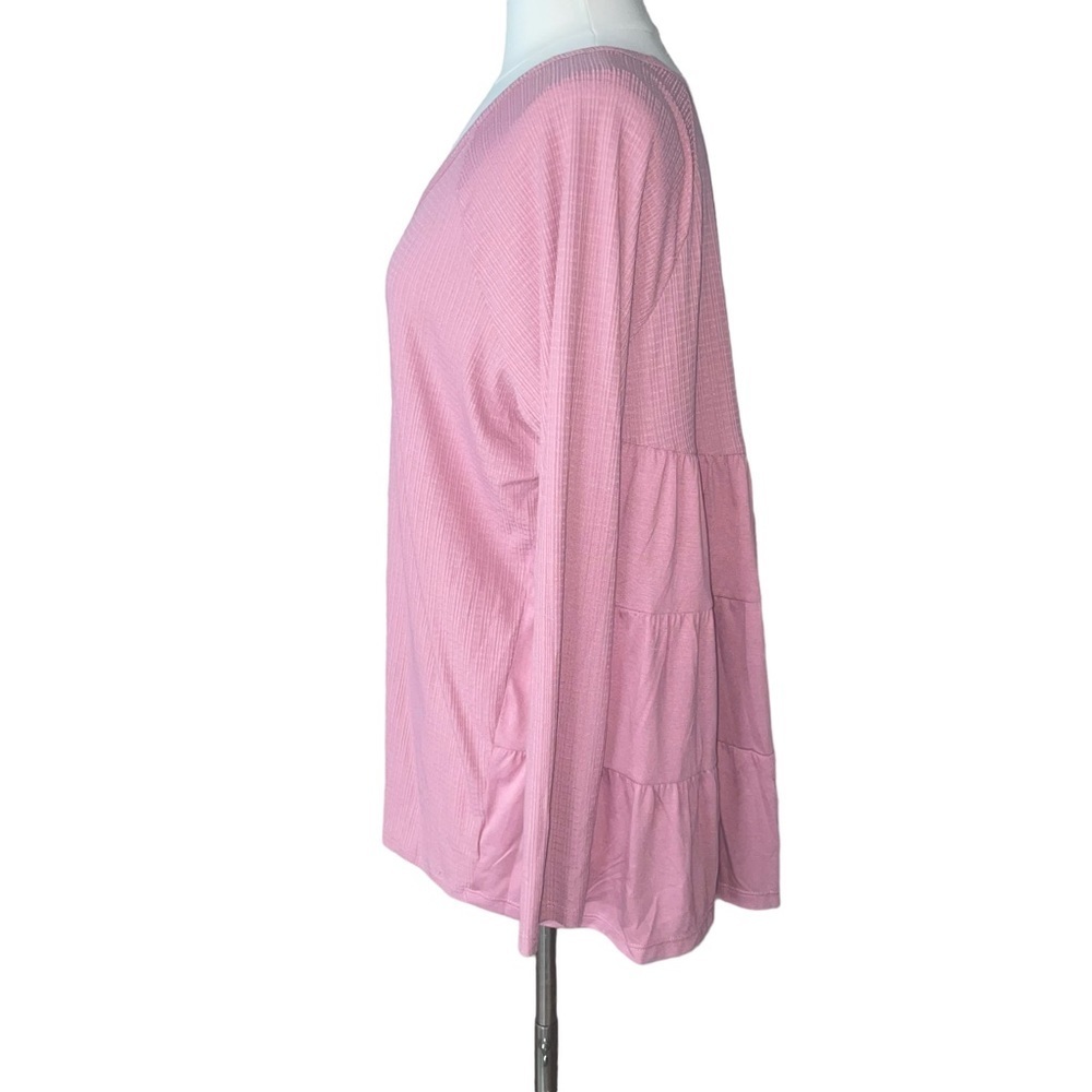 Torrid | Texture Jersey Tiered Back Top in a Dusty Rose Pink Womens Size 1X Plus - Picture 10 of 17